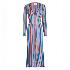 Misa Los Angeles Rafael Striped Midi-Dress